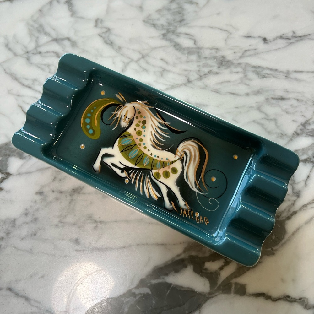 Vintage Sascha Brastoff "Star Steed" ceramic ashtray mcm ashtray horse dish - Picture 5 of 6